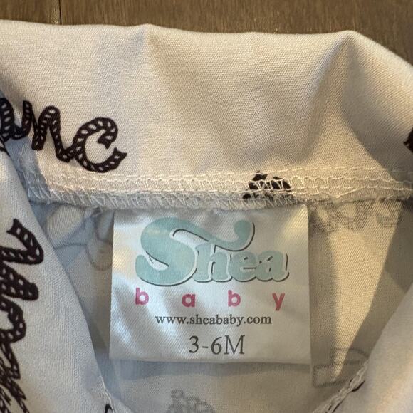 Shea Baby Cowboy Rodeo Western Snap Shirt Bodysuit Infant 3-6 Months Long Sleeve - Picture 2 of 8